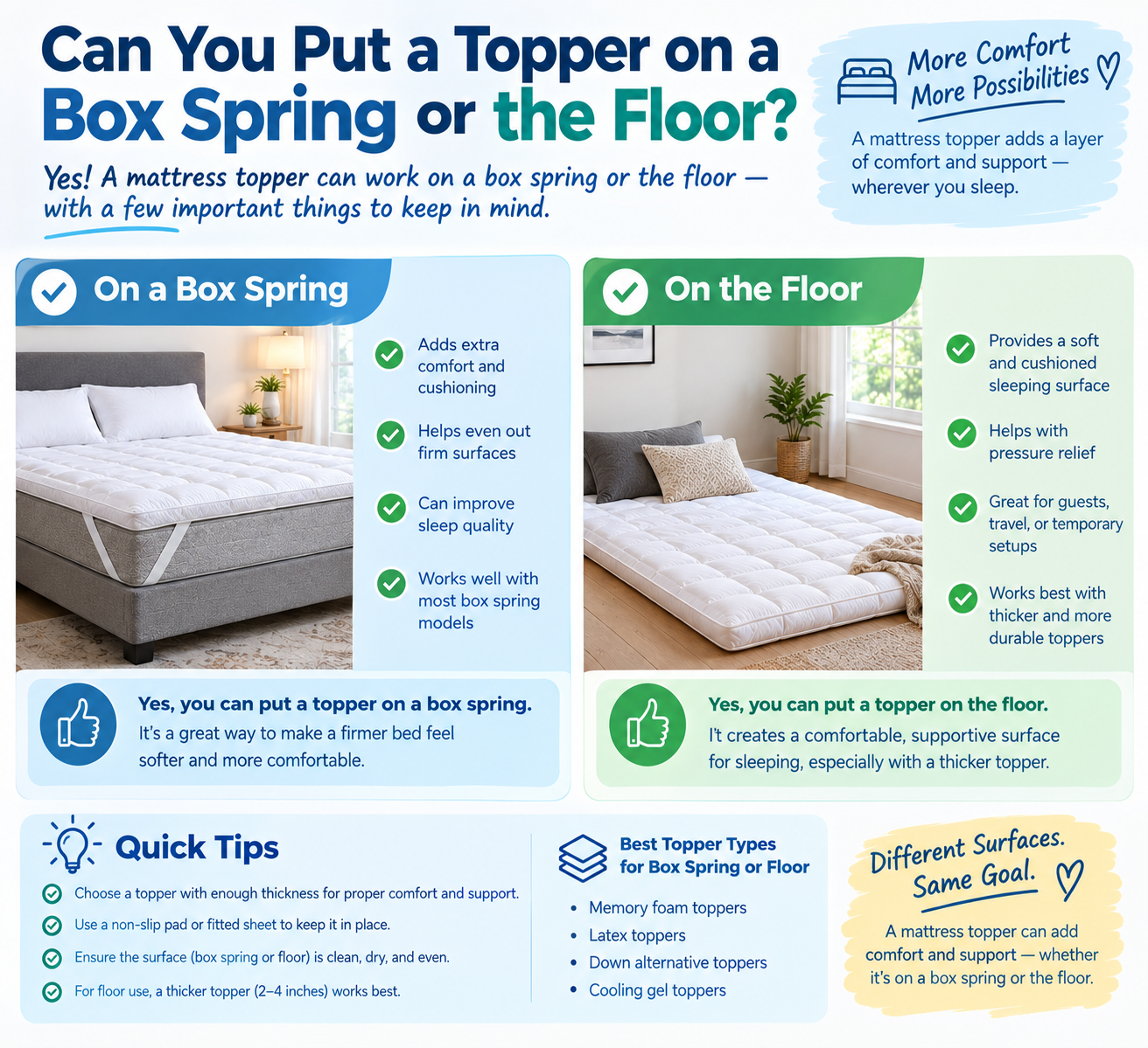 Can You Put a Topper on a Box Spring or the Floor?