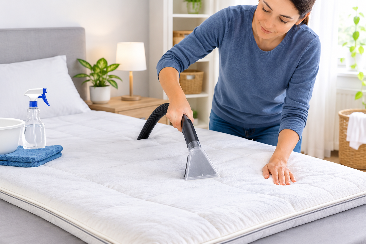 Clean the mattress topper before storage
